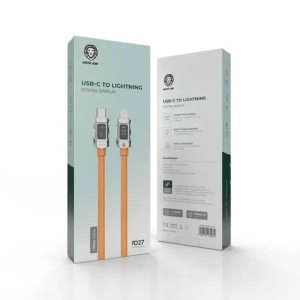 کابل لایتنینگ دیجیتال گرین لاین مدل digital display Lightning to type-c