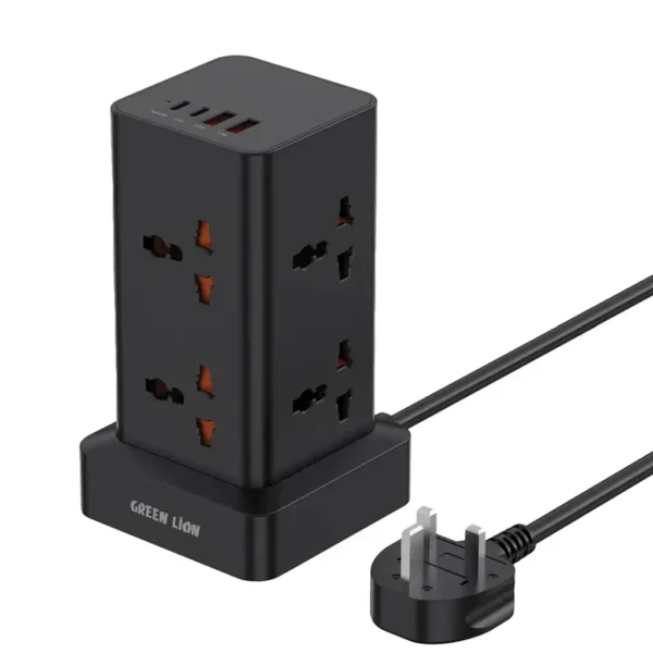 چندراهی برق ایستاده گرین لاین مدل Power Tower Multi-Port Power Strip